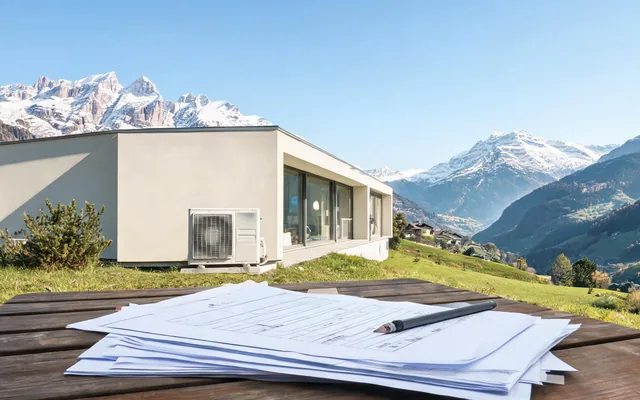 Maison valaisanne avec pompe à chaleur — dossier de subvention Programme Bâtiments (M-05, M-06)